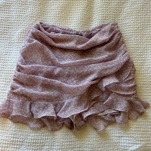 Lavender floral mini skirt